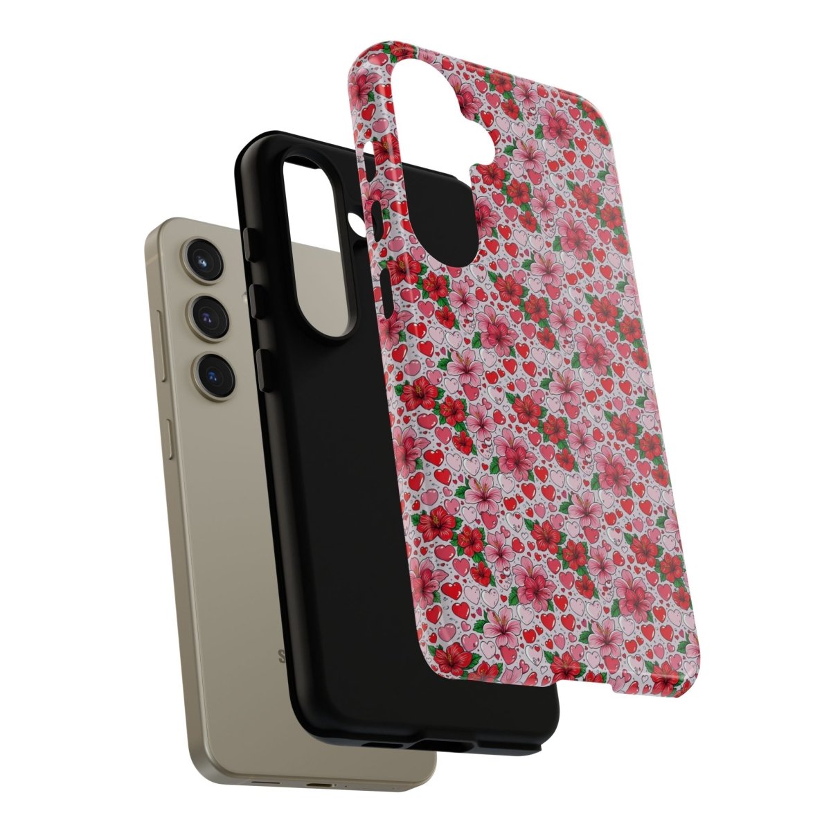 Samsung Galaxy S25 tough phone case by Printify featuring Love & Aute design, glossy finish and durable protection.