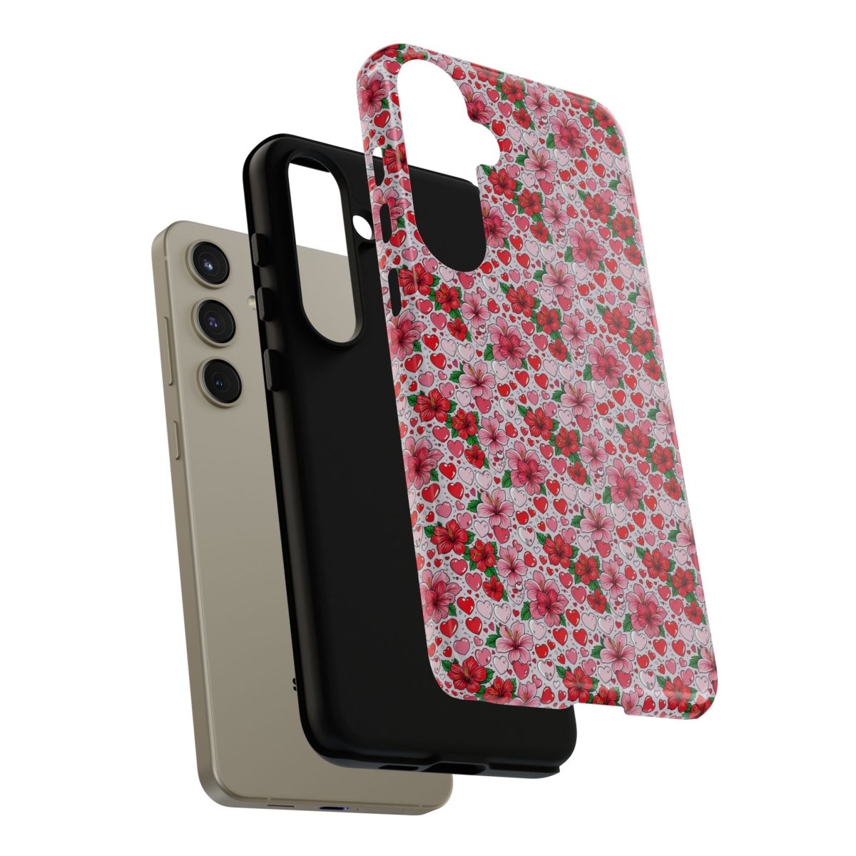Samsung Galaxy S25 tough phone case by Printify with Love & Aute design, glossy finish, durable protective cover for smartphones.