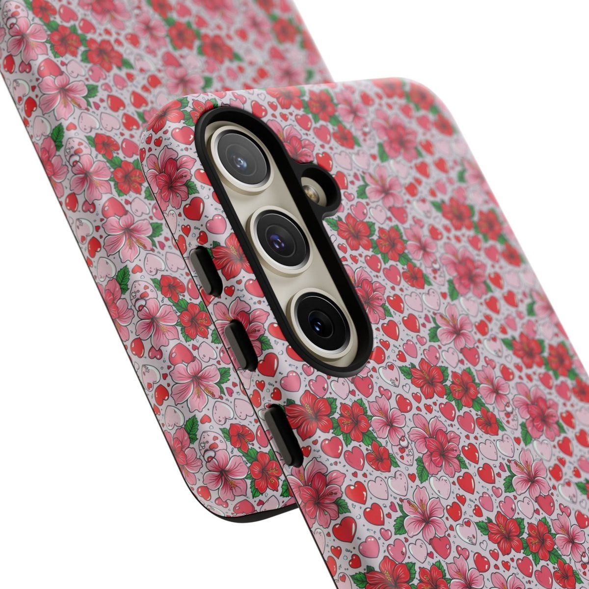 Samsung Galaxy S25 tough phone case by Printify featuring Love & Aute design, glossy protective cover for durability and style.