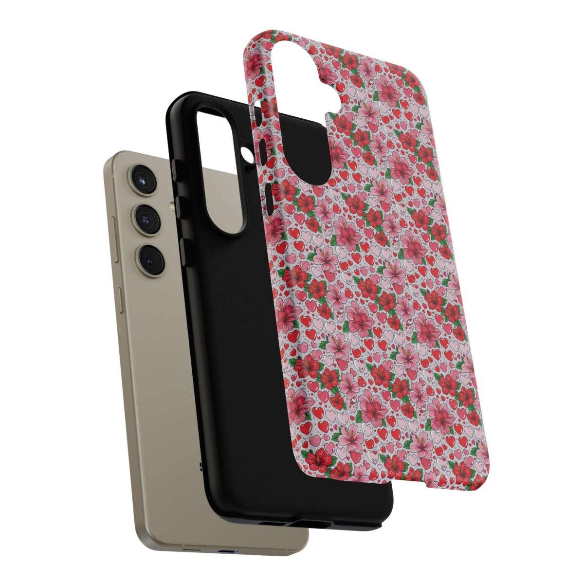 Samsung Galaxy S25 tough phone case by Printify featuring Love & Aute design, glossy finish, and durable protection.