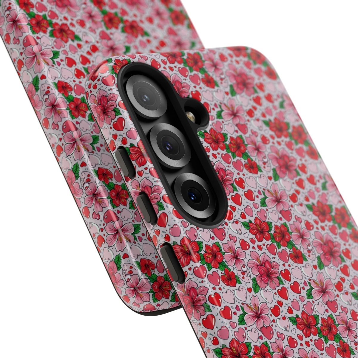 Samsung Galaxy S25 tough phone case by Printify featuring Love & Aute design, glossy finish, designed for AU, NZ, and USA markets.