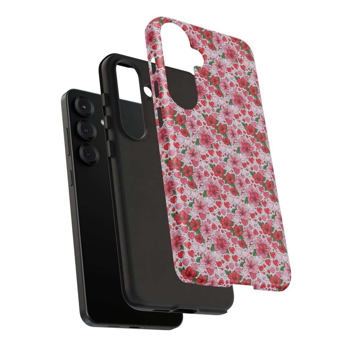 Samsung Galaxy S25 tough phone case by Printify featuring Love & Aute design, glossy finish, suitable for AU, NZ, and USA.