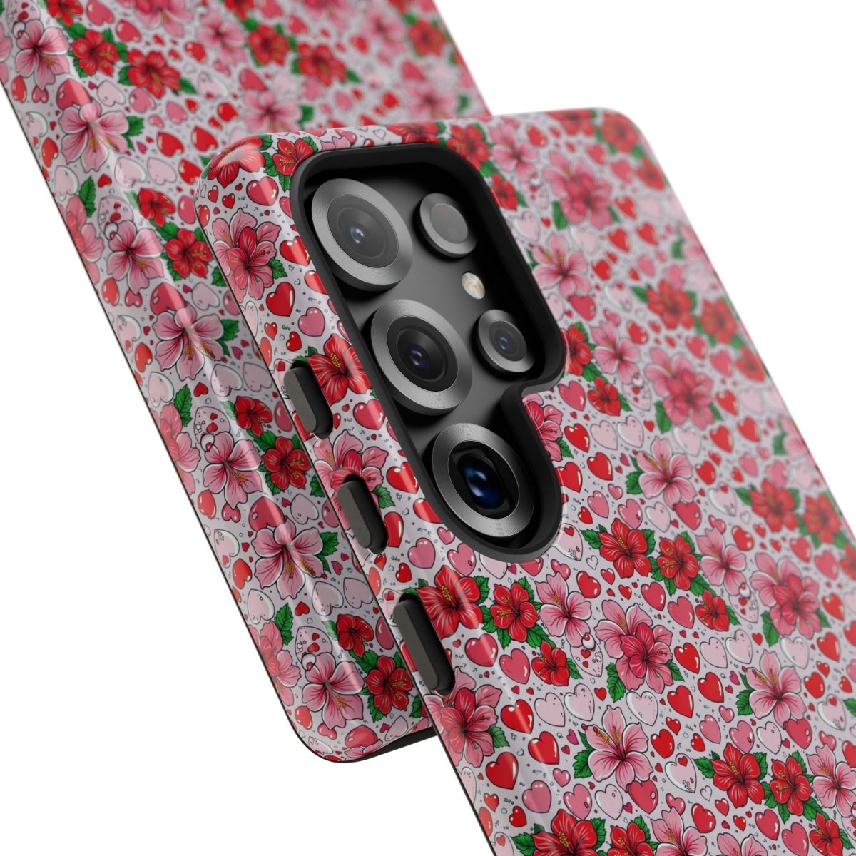Samsung Galaxy S25 tough phone case by Printify featuring Love & Aute design, glossy protective cover for AU, NZ, and USA.